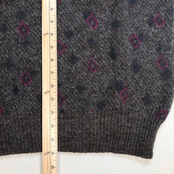 Ermenegildo Zegna Sweater Men's S Brown Geometric Wool Mohair Nylon V Neck HOLES - Picture 7 of 16